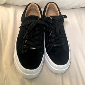 JSlides Amanda Black Suede platform sneakers size 7.5 worn only twice